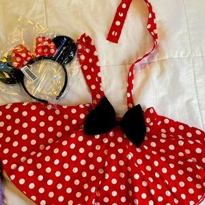 Minnie Mouse suspenders with headband